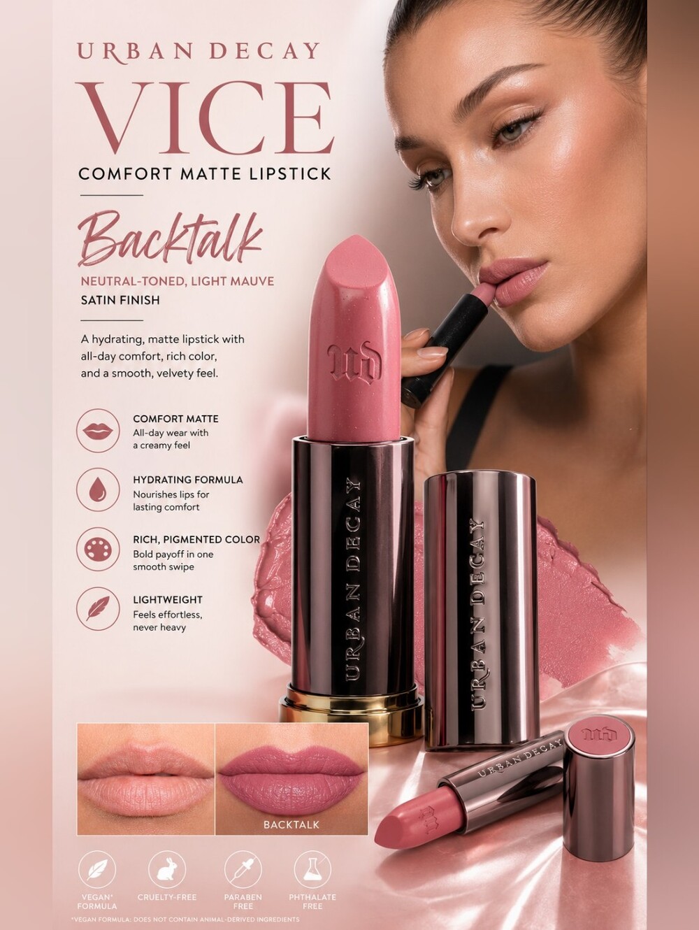Urban Decay Vice Comfort Matte Lipstick – Backtalk